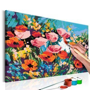 Obraz do samodzielnego malowania - Kolorowe kwiaty polne