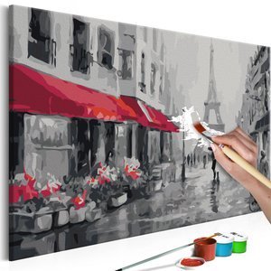 Obraz do samodzielnego malowania - Paryż skąpany w deszczu