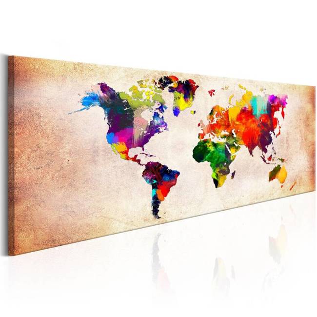Obraz - Mapa świata: Kolorowa włóczęga